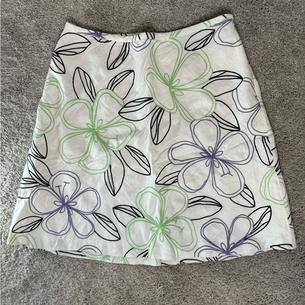 NWT Loft embroidered floral skirt women’s size 10P